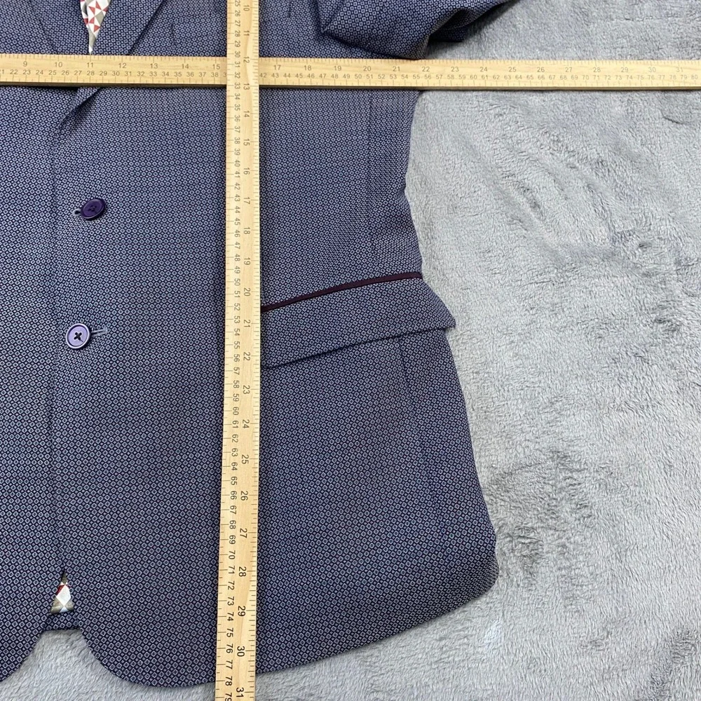 Ted Baker Sport Coat Men 44R Purple Micro Diamond Wool Blazer Modern Fit DEZIREJ